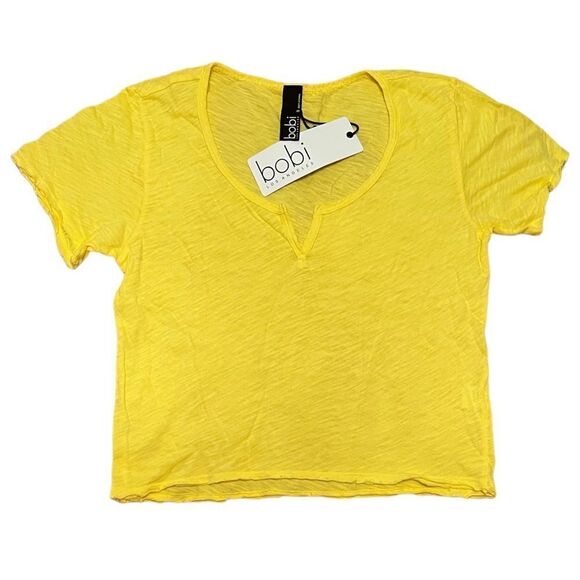 Bobi Boxy Split Neck Tee In Sunbeam Size XS NWT - Picture 1 of 4